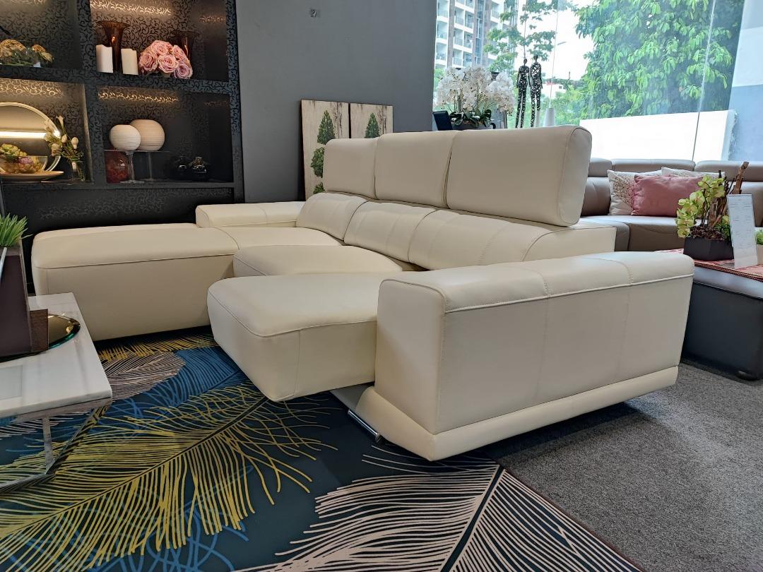 LORENZO CLEARANCE SOFA Lshaped Sofa in half leather (white