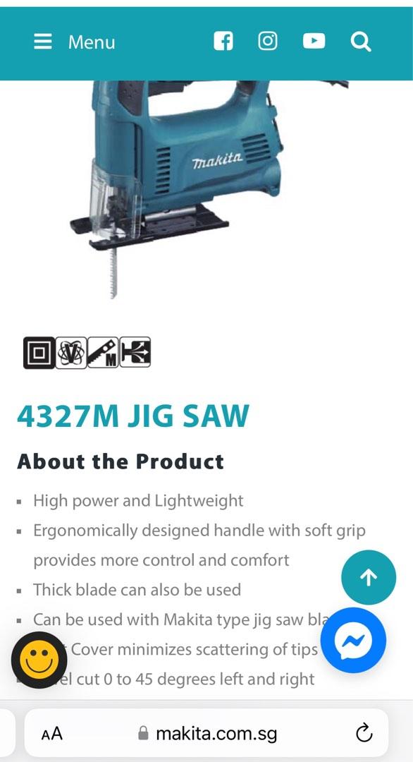 Makita 4327M jigsaw, Furniture & Home Living, Home Improvement