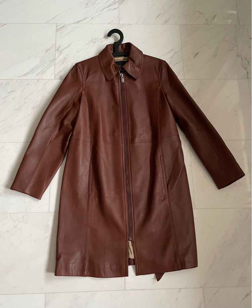 Massimo dutti leather trench hot sale
