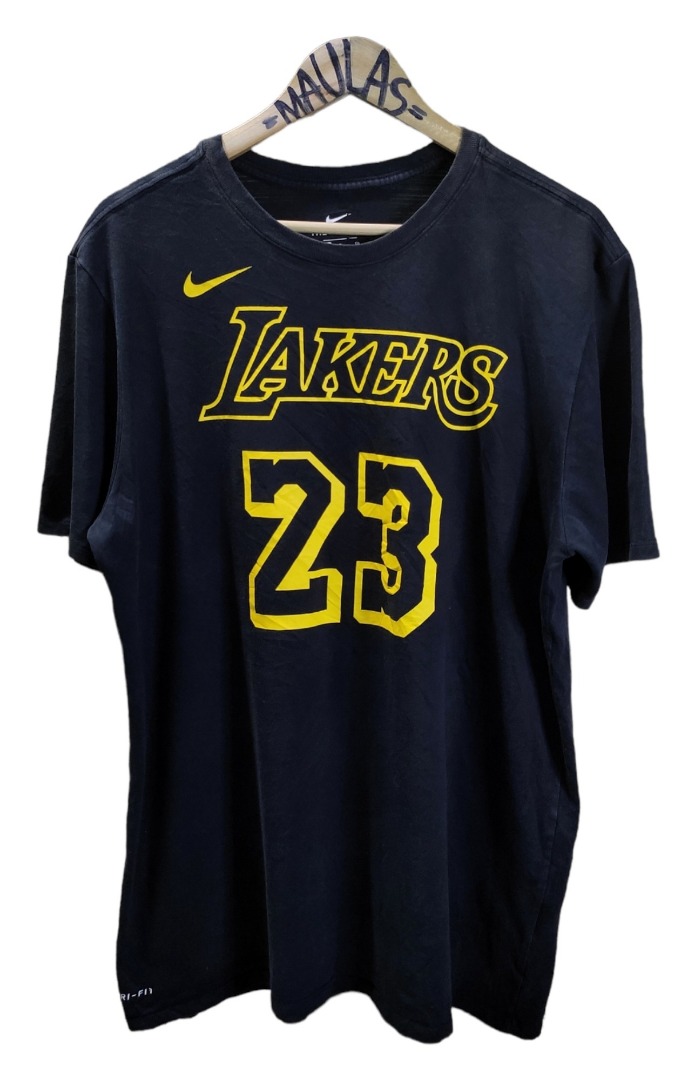 Nike LeBron James Black Los Angeles Lakers Name & Number Mamba T-Shirt