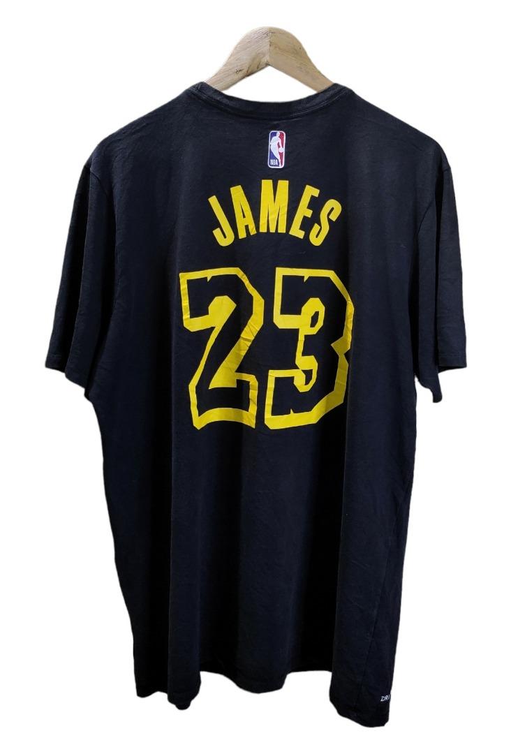 Nike Men's LeBron James Black Los Angeles Lakers Name and Number Mamba  T-shirt