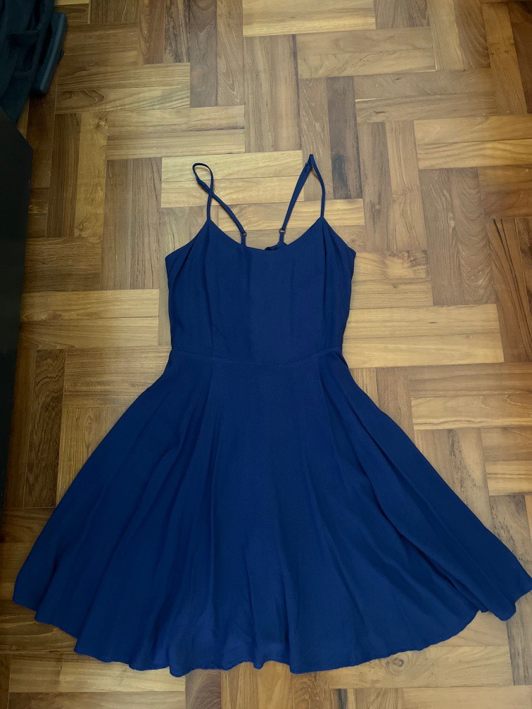 Navy blue dress XS, Women's Fashion, Dresses & Sets, Dresses on Carousell