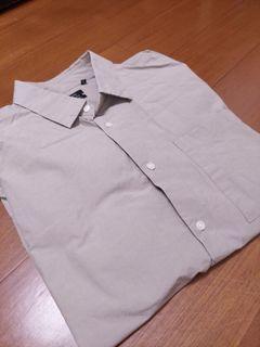 NET寬鬆版素色長袖襯衫（XL)