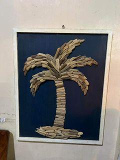 Palm tree driftwood wall art