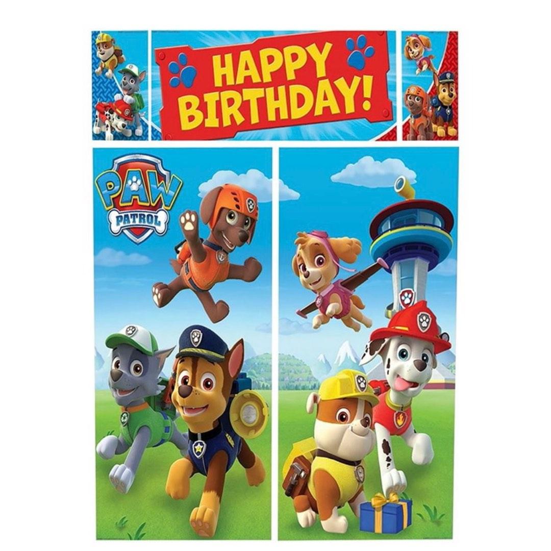 Paw Patrol party supplies scene setter birthday banner backdrop