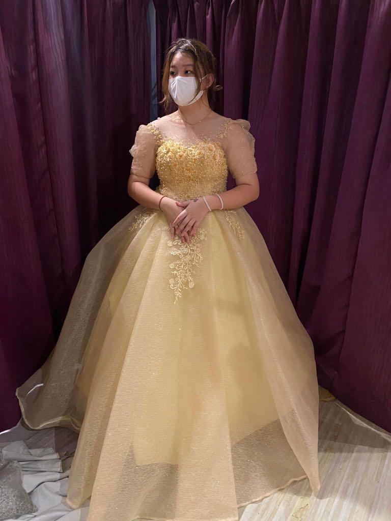 Plus size clearance yellow ball gown