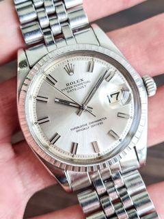 Rare and Early 1969 Rolex Oyster Perpetual Datejust 1603 "Wide Boy" Automatic Vintage Watch with Hooked 7 Date Wheel
