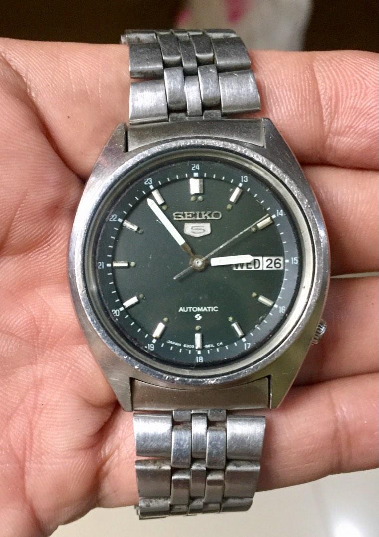 Rare Seiko 5 Automatic Military watch 6309 Suwa Japan Factory 1982