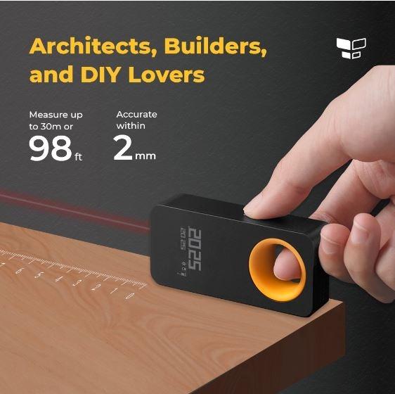 【READY STOCK】HOTO Laser Tape Measure Smart Laser Rangefinder