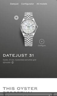 Rolex datejust mop bnib 31mm ! 278274