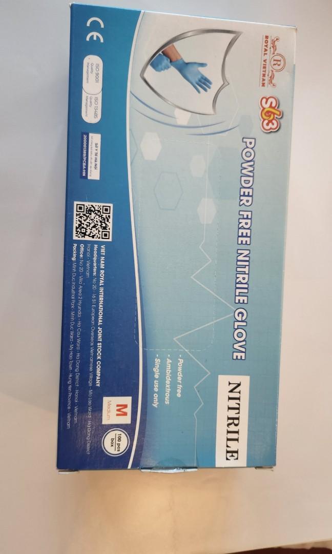 Royal Vietnam Powder Free Nitrile Gloves M, L, XL, Health & Nutrition