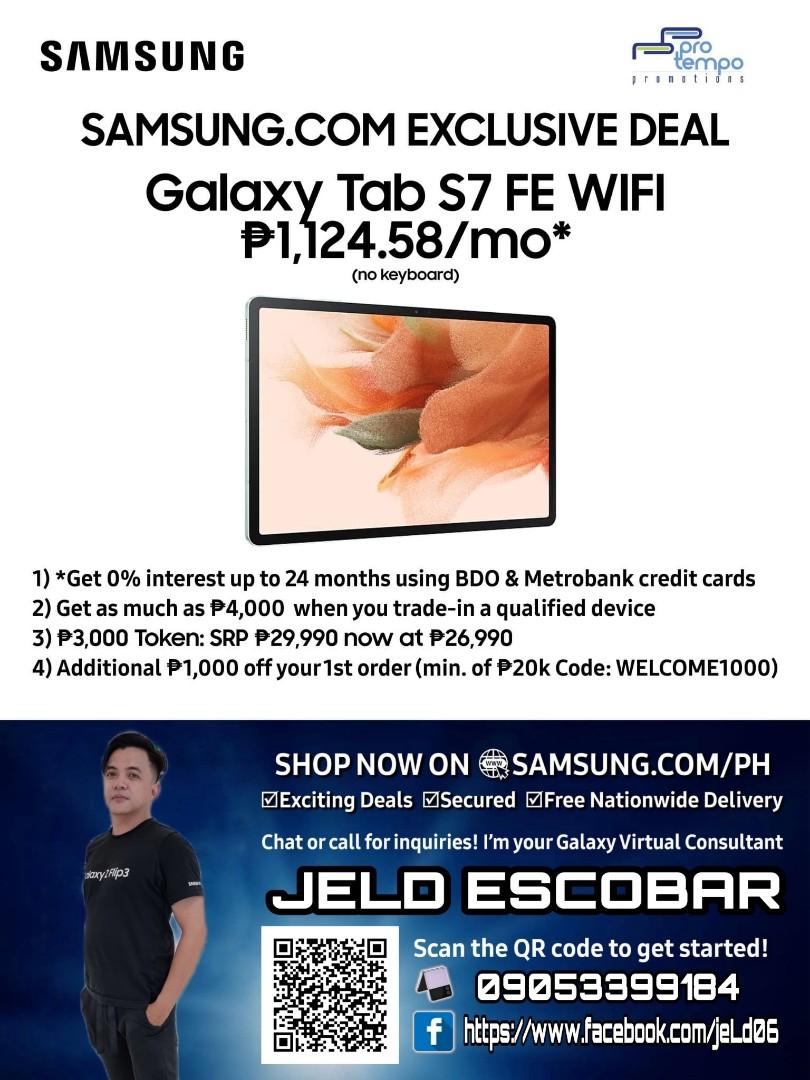 Samsung Tab S7 Wifi 3,000 Discount for Online Promo, Mobile ...