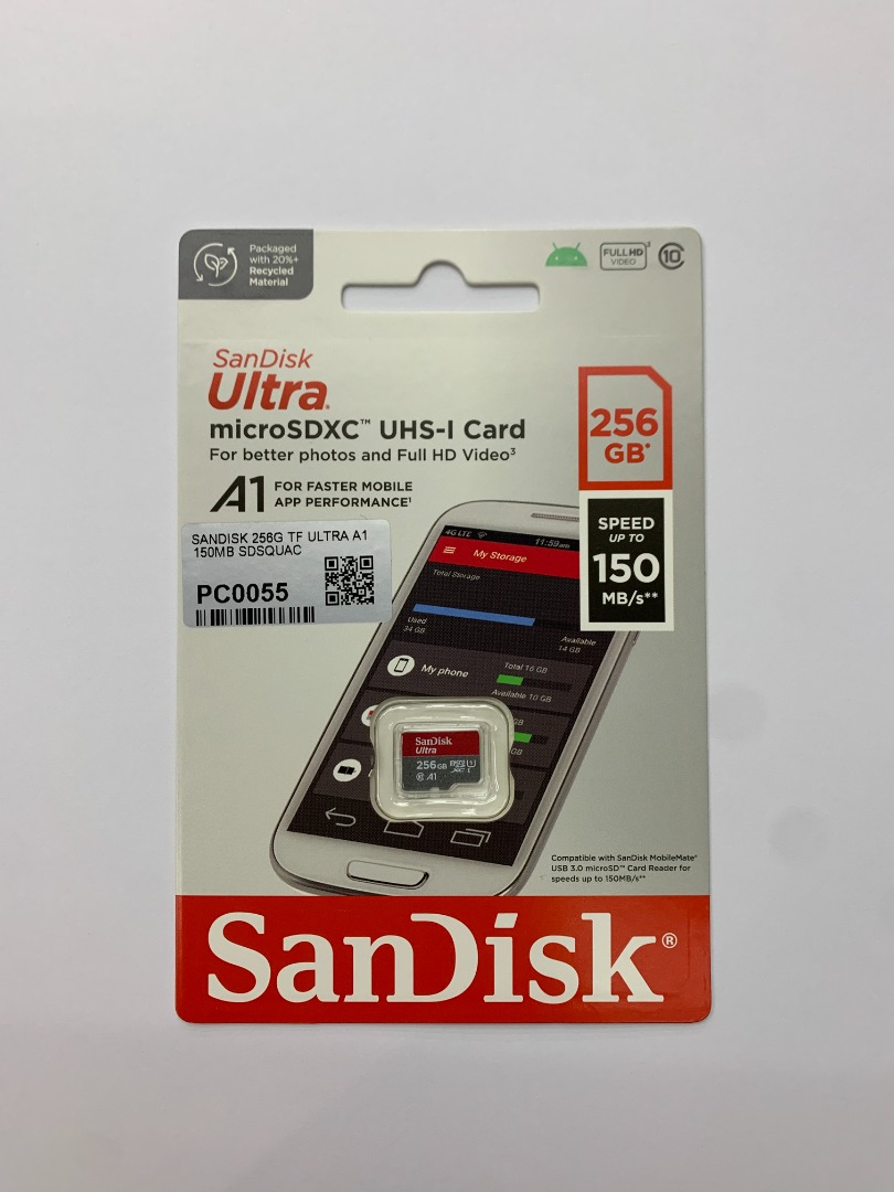 Sandisk 256GB 全新原裝香港行貨記憶卡Ultra A1 R:150MB Class10 