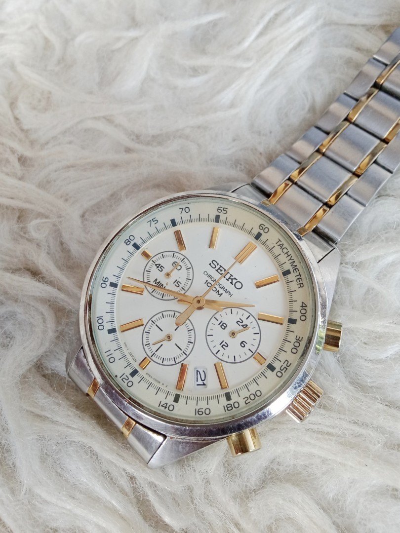 Seiko chronograp SSBO43 Quartz 6T63 0080, Fesyen Pria, Jam Tangan di  Carousell