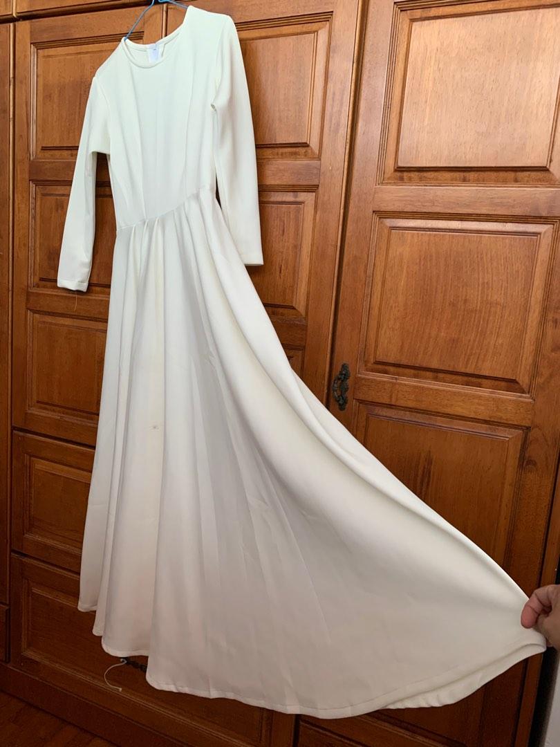 Simple plain white dress princess cut Women s Fashion Dresses