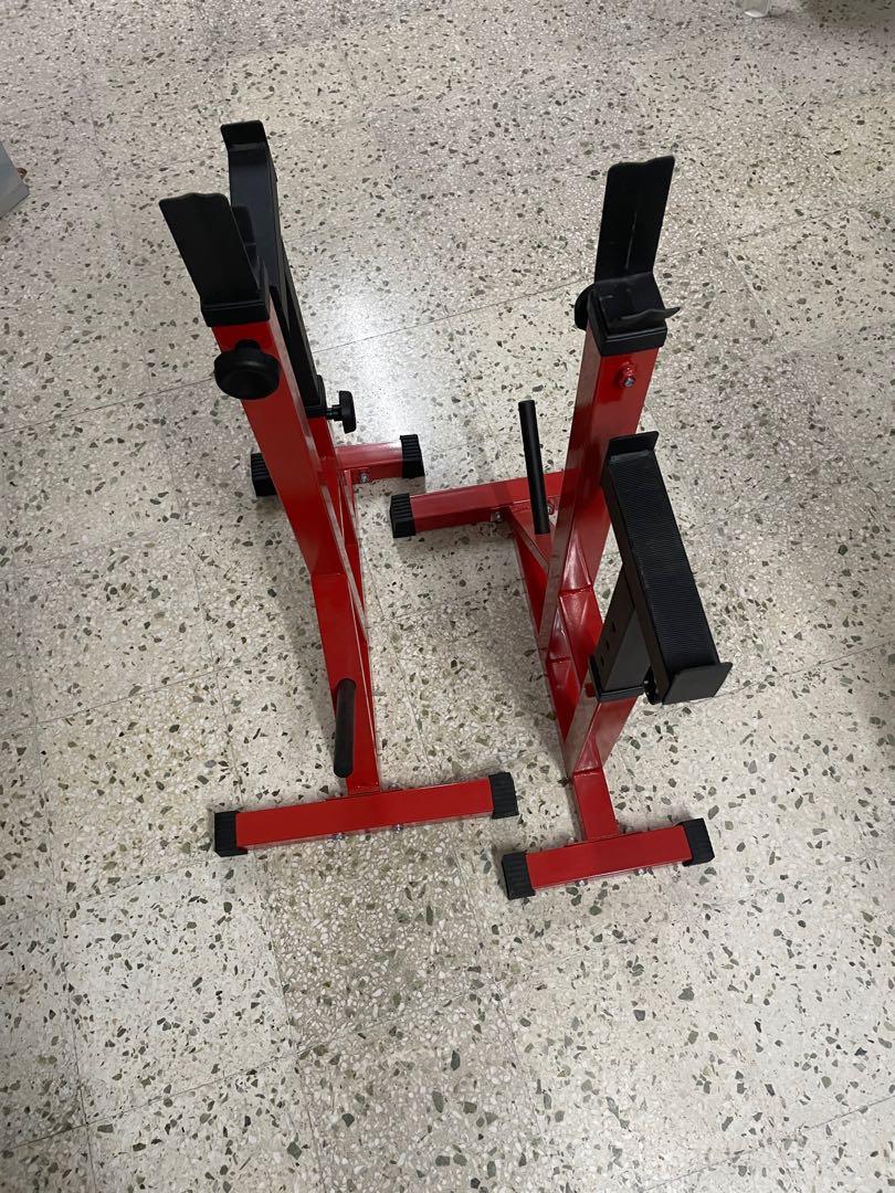 Good as new Squat stands with safety catch Sports Equipment Exercise Fitness Weights Dumbbells on Carousell