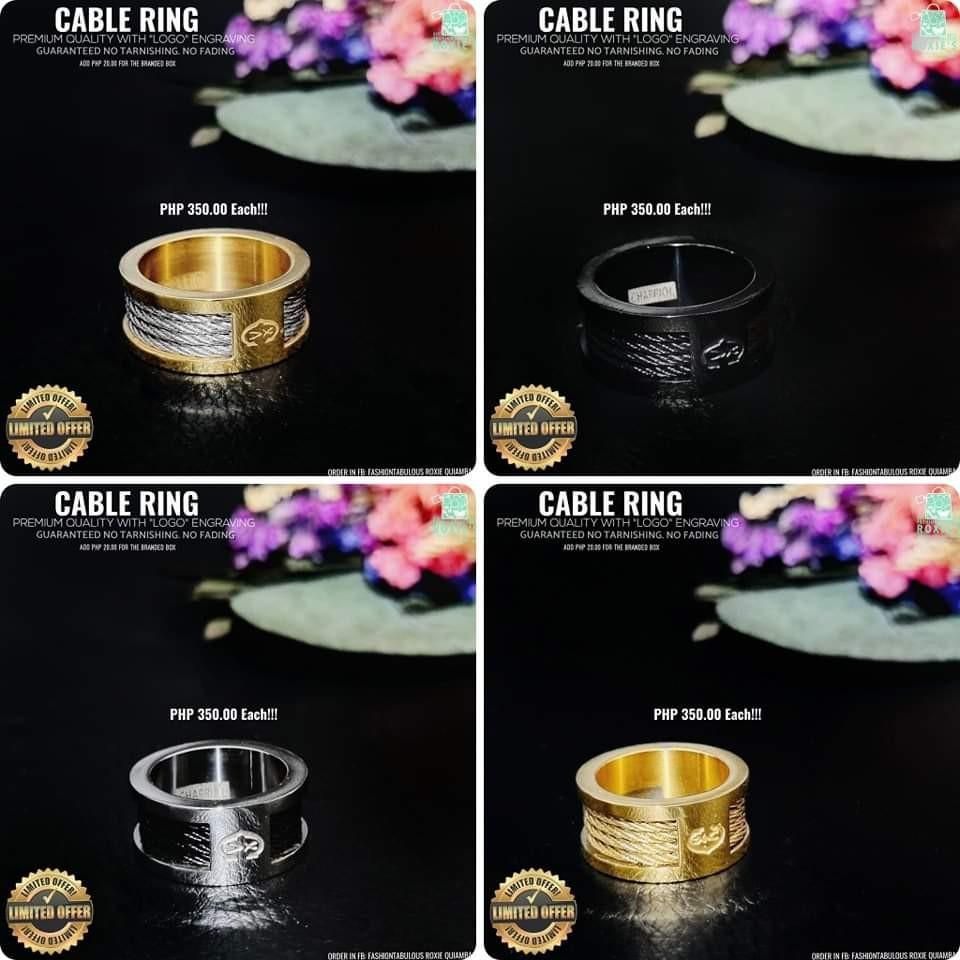 STAINLESS STEEL CABLE RINGS, Women's Fashion, Jewelry & Organizers