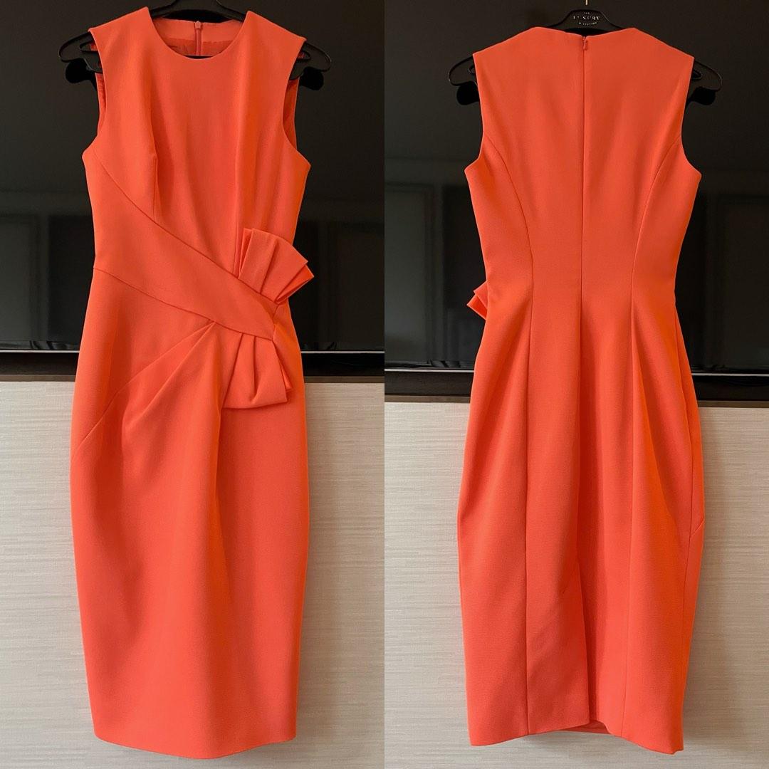 Karen millen coral bow sales dress