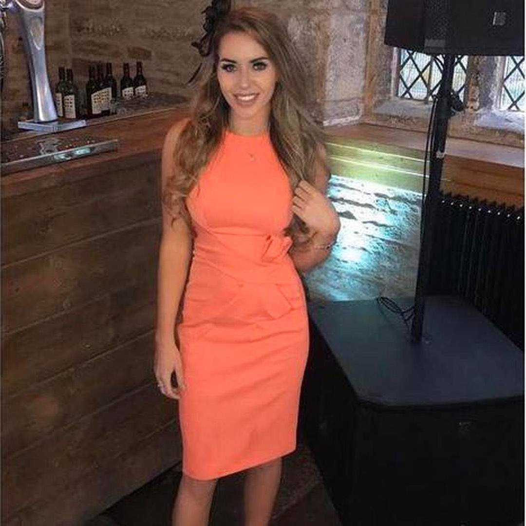 Sz UK 6 Karen Millen coral orange bow front sleeveless midi dress Women s Fashion Dresses Sets Dresses on Carousell