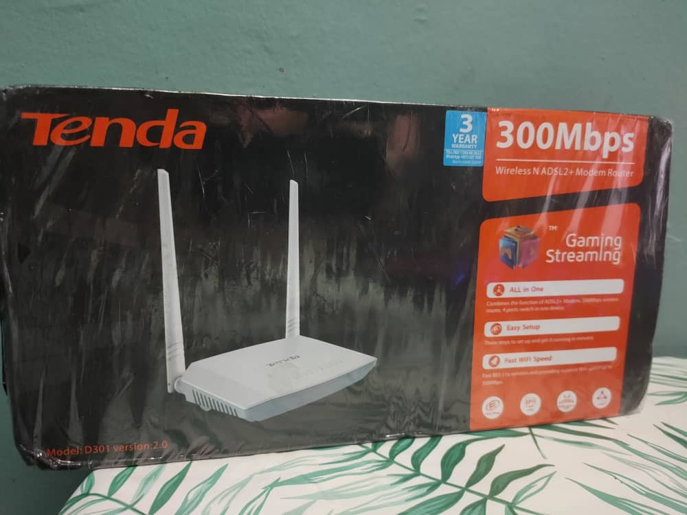 TENDA D301 V2 Wireless 300mbps ADSL2+ Modem WiFi Router USB Sharing ...