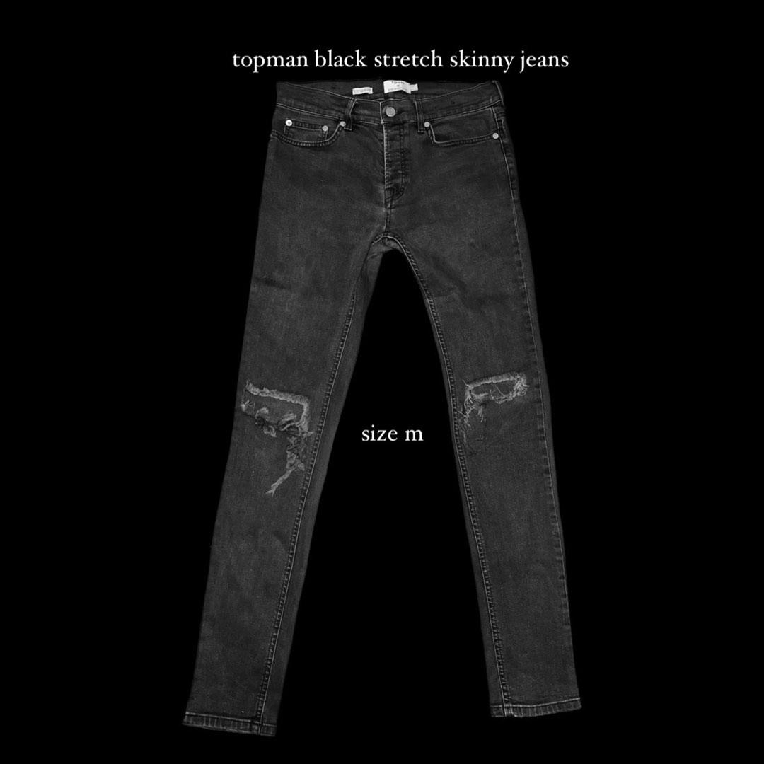 topman black ripped jeans, Men's Fashion, Bottoms, Jeans on Carousell