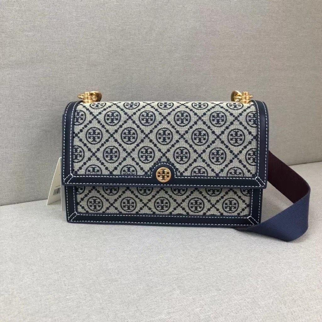 Tory Burch T-Monogram Jacquard Shoulder Bag (Category: Luxury Bags & Wallets) located in Pasig City. Submitted by outletfindsbyara (Listing ID 1192834727, Image 2). Description: - for pre-order - also available in color HAZEL - item arrives in 5-7 days ⭐️ (pasabuy from US outlet thru a flight attendant) - 50% dp required - authentic with money-back guarantee (if proven fake via Entrupy authentication) .