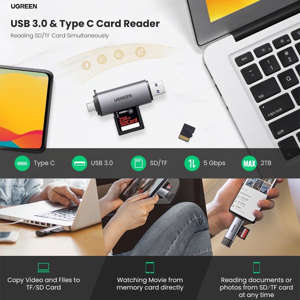 ugreen 4 in 1 usb 3.0 sd tf card reader