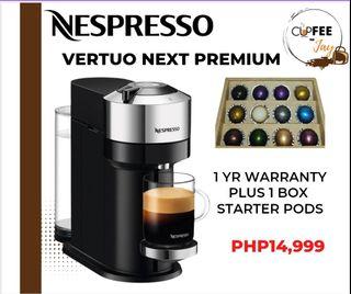 VERTUO NEXT PREMIUM COFFEE MACHINE DARK CHROME BY NESPRESSO 1YR WARRANTY PLUS 1 BOX STARTER VERTUO PODS