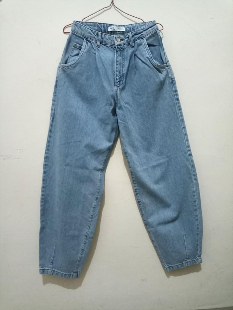 Zara slouchy jeans nett no nego), Fesyen Wanita, Pakaian Wanita
