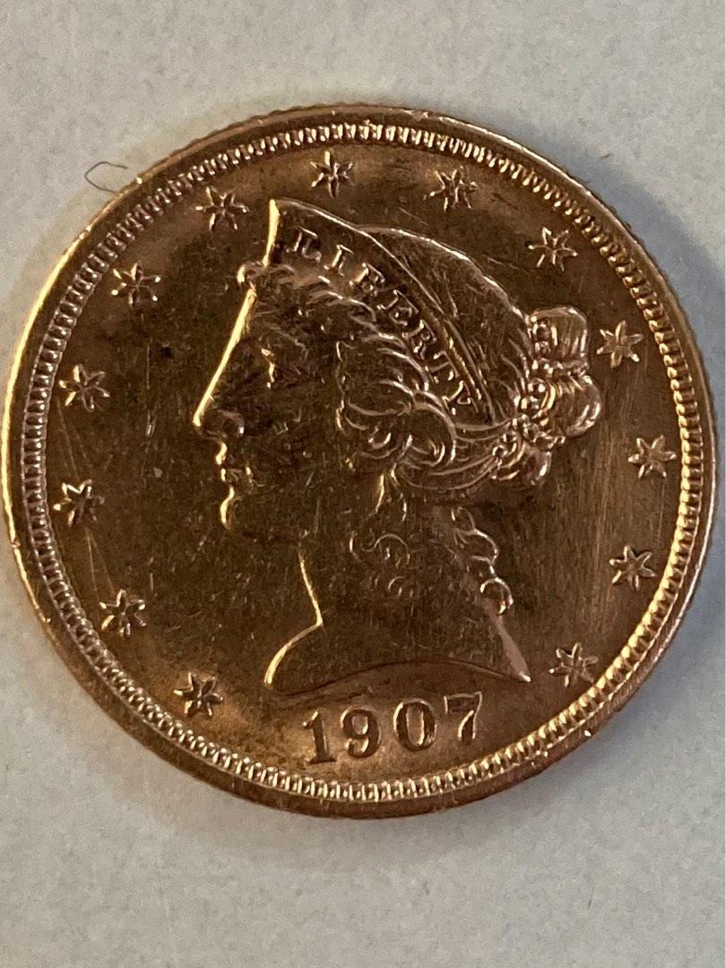 1907年1/4安士美國自由女神雙鷹金幣！重8.4克！成色90%黃金（即22K）！「保證真金」！, 興趣及遊戲, 收藏品及紀念品, 錢幣-  Carousell