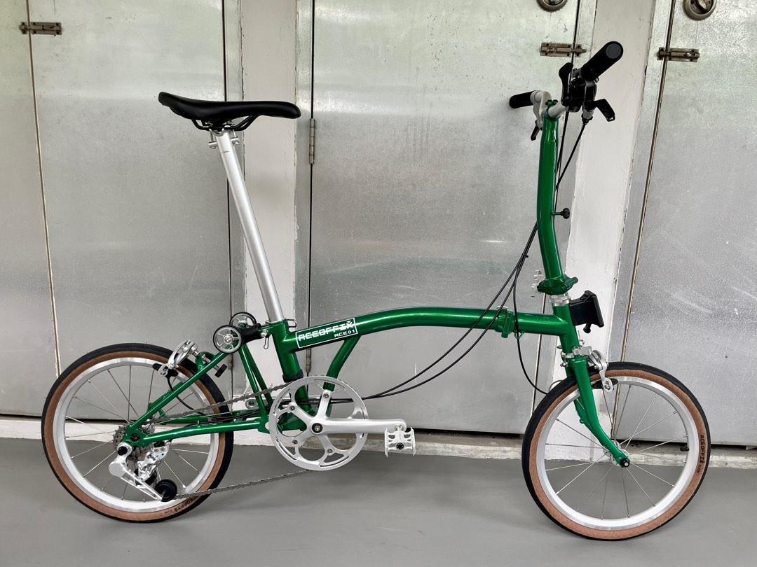 Aceoffix 5 Speed Trifold Folding Bike Glossy Green Sports Equipment Bicycles Parts Bicycles on Carousell