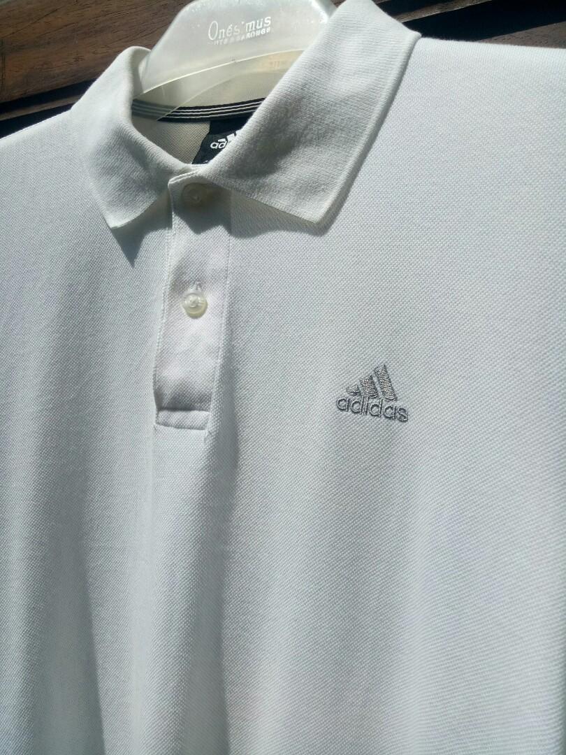 Adidas white polo shirt, Men's Fashion, Tops & Sets, Tshirts & Polo