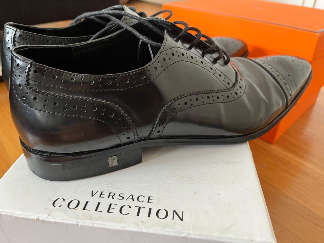Authentic Versace Collection Men s Brogue Black shoes Italian leather