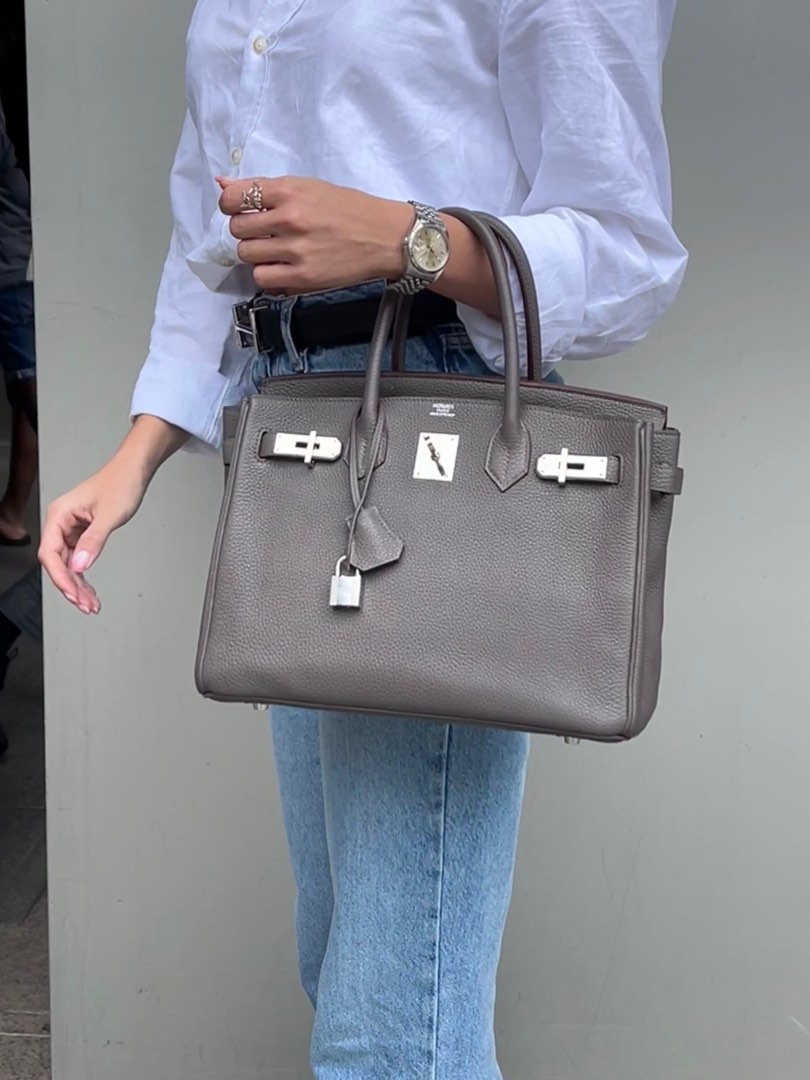 Bag Hermès Birkin 30 B30 Etain Silver Hardware Togo Leather With receipt,  Luxury, Bags & Wallets on Carousell
