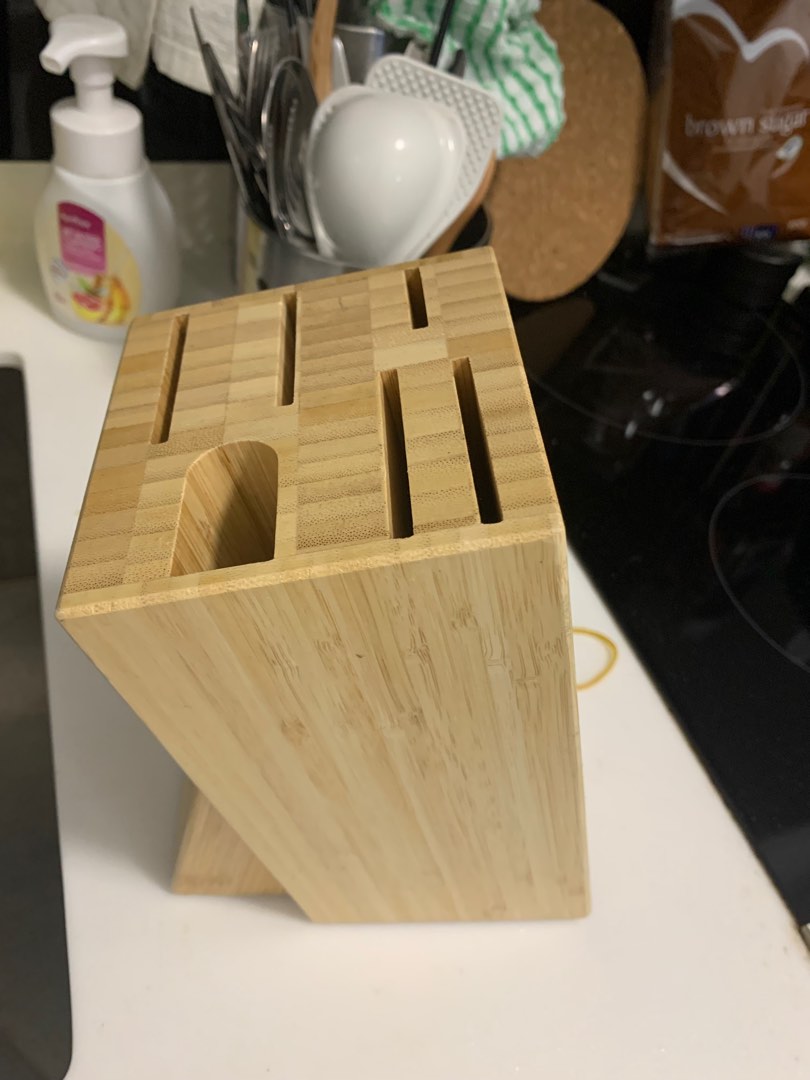 Bamboo Knife holder/knife stand/knife block ikea, Furniture & Home