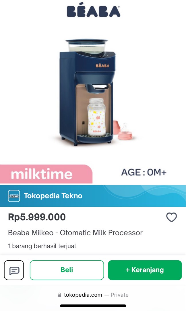 Beaba Milkeo (Automatic Milk Maker), Babies & Kids, Nursing & Feeding,  Weaning & Toddler Feeding on Carousell
