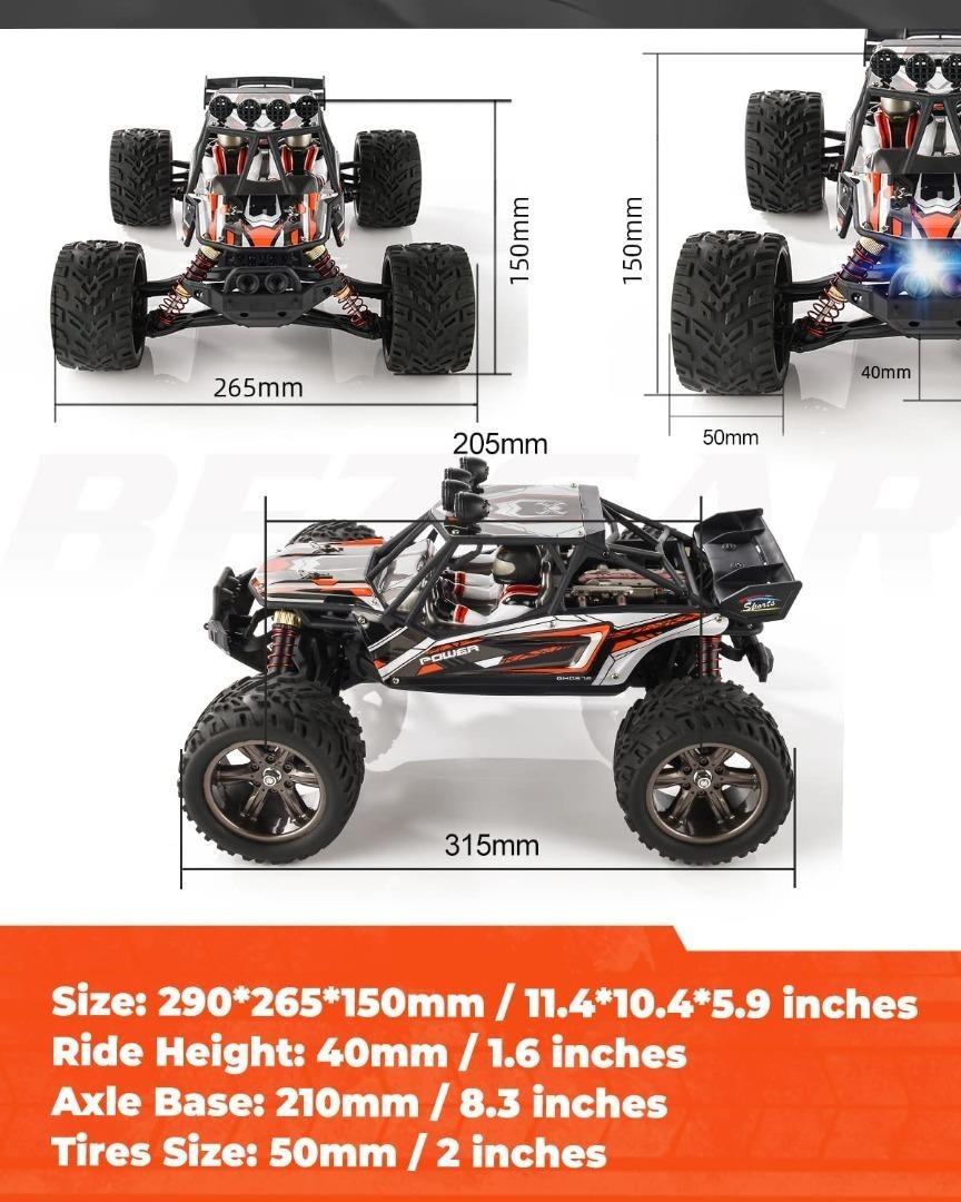 BEZGAR 8 Hobbyist Grade 112 Scale Remote Control Truck, 2WD High Speed