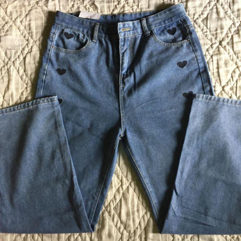 Black heart jeans Highwaist jeans Baggy jeans Retro jeans y2k