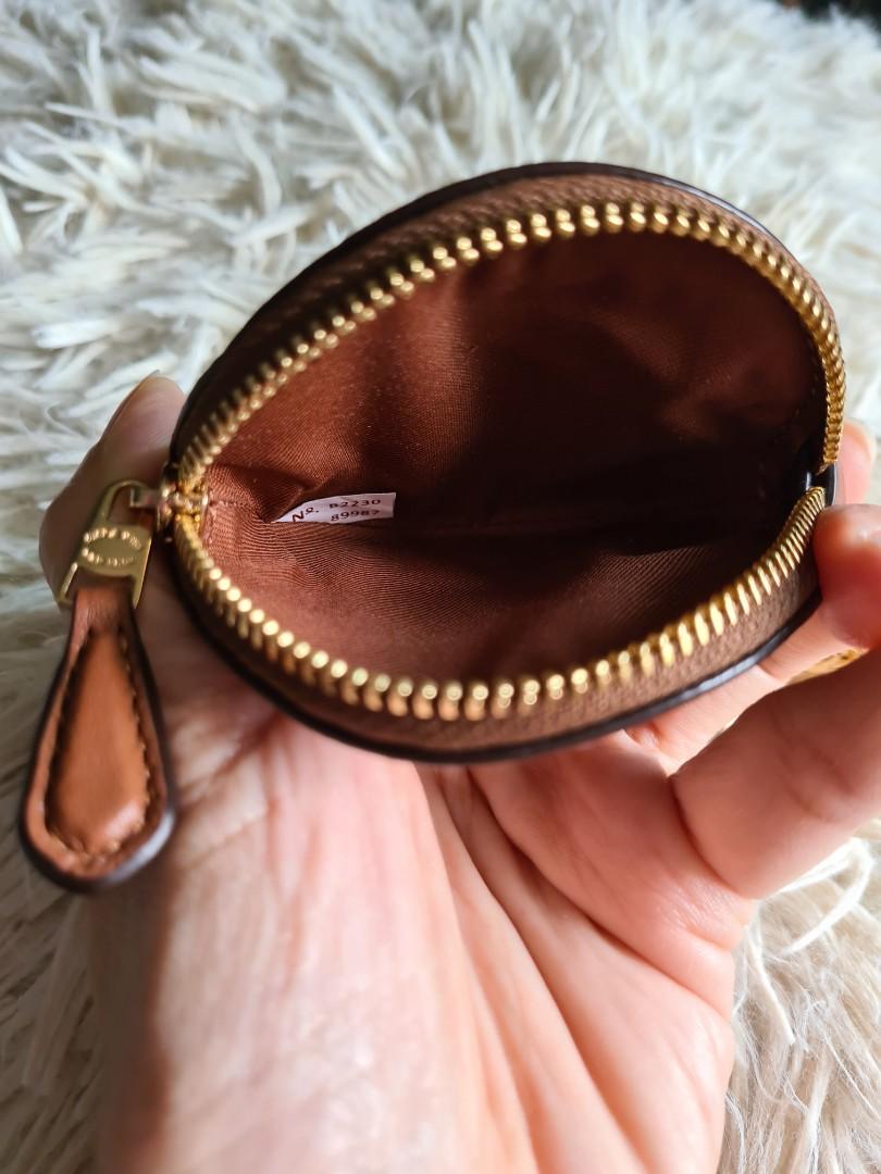 Circular Coin Pouch Bag Charm in Signature Canvas, Women's Fashion