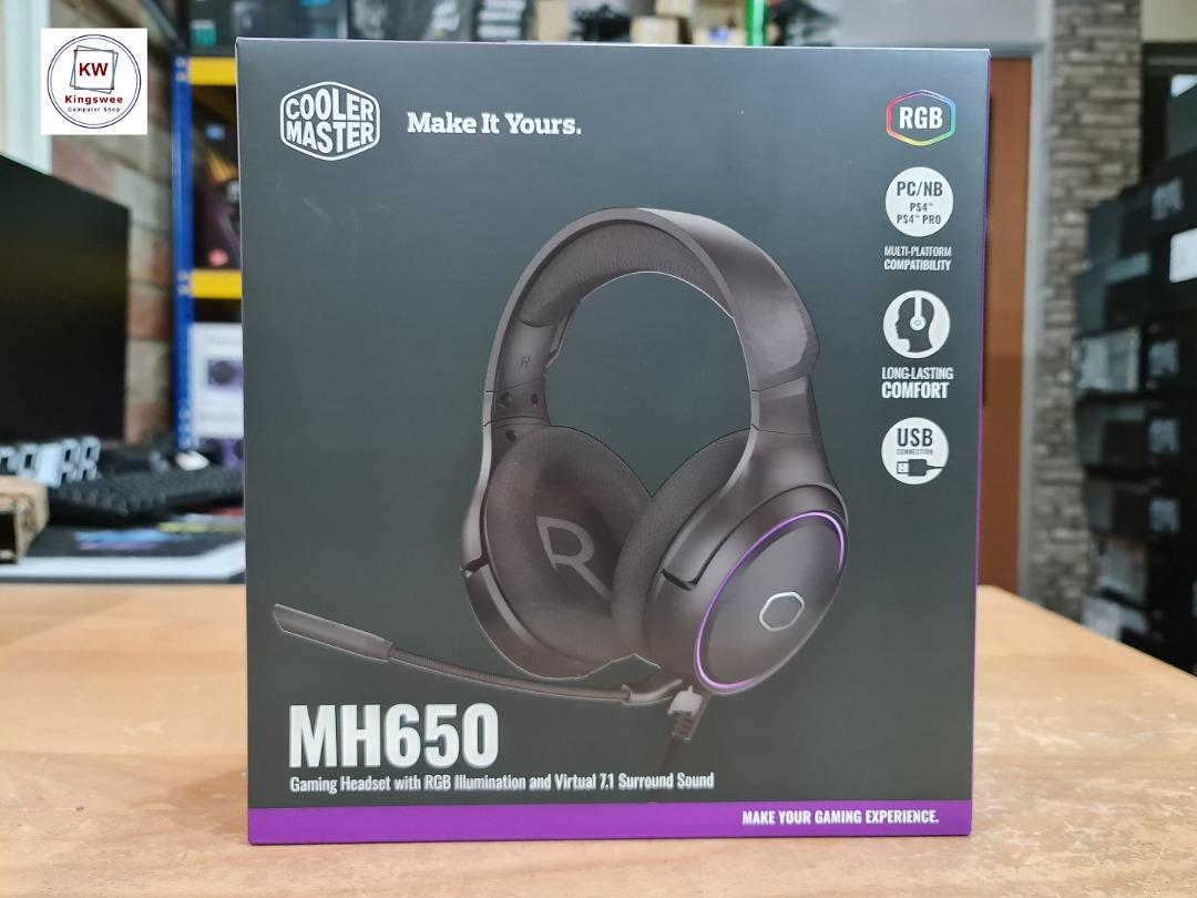CoolerMaster MH650 Gaming Headset Wired Usb Virtual 7.1 Surround Sound RGB Headphones