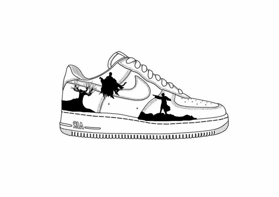 Nike air force 1 cheap sketch custom