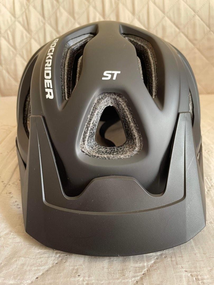Decathlon Mountain Bike Helmet Rockrider ST 100 Black Sports Equipment Bicycles Parts Parts Accessories on Carousell