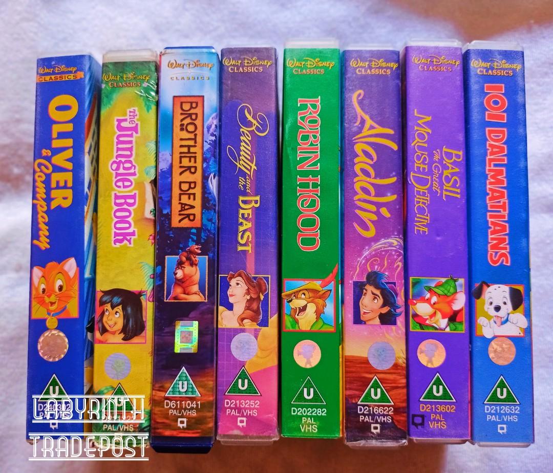 DISNEY VHS TAPE BUNDLE Vintage Disney Classics Animation Set 8 pcs