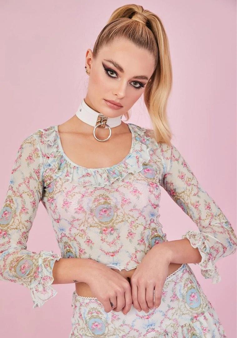 Dolls Kill Pink Butterfly Strappy Rave Top, Women's Fashion, Tops, Other  Tops on Carousell