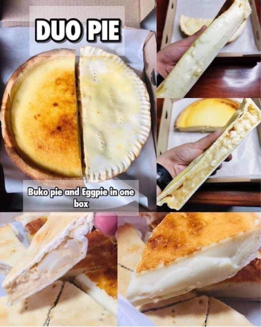 Egg Pie Buko Pie Collection (Category: Homemade Bakes) located in Manila. Submitted by foodhaveit24 (Listing ID 1193161120, Image 3). Description: PROMO PROMO‼️🔥 ✨PATEROS DELICACIES & DESSERTS✨ 🚛ARRIVAL SUNDAY ✂️CUT OFF SATURDAY 9:00am SHARP! 🥧PIE’S IN A BOX COLLECTION🥧 ✅Pie size 8inches ✅Box size 9 inches ✅weight:500g to 600g 🥧EGGPIE CLASSIC 🥧BUKO PIE CLASSIC 🥧DUO PIE 👉🏻155 pesos only 🎉 🥧BUKO YEMA PIE 🥧BUKO UBE PIE 👉🏻160 pesos only