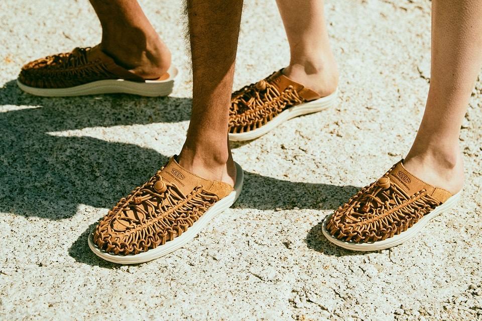 ENGINEERED GARMENTS x keen UNEEK SLIDE聯名卡其色, 他的時尚, 鞋