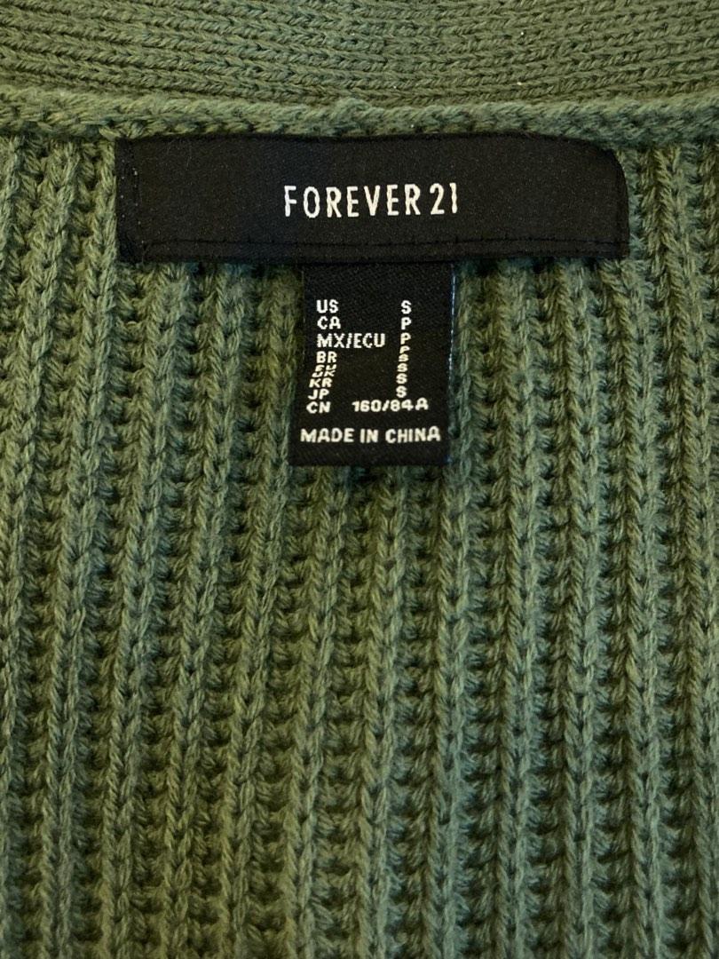 F21 Forever 21 cardigan green