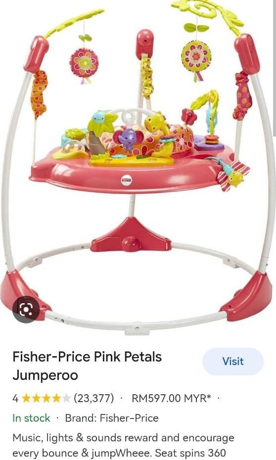 Fisher price best sale pink petals jumperoo