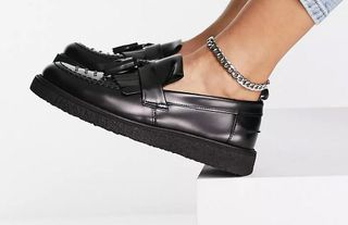 Fred Perry X George Cox tassel loafer studded leather womens black