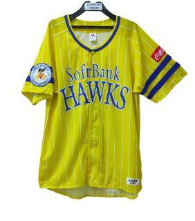 NPB Fukuoka Softbank Hawks JAPAN BASEBALL HOME JERSEY WHITE SZ. L Majestic